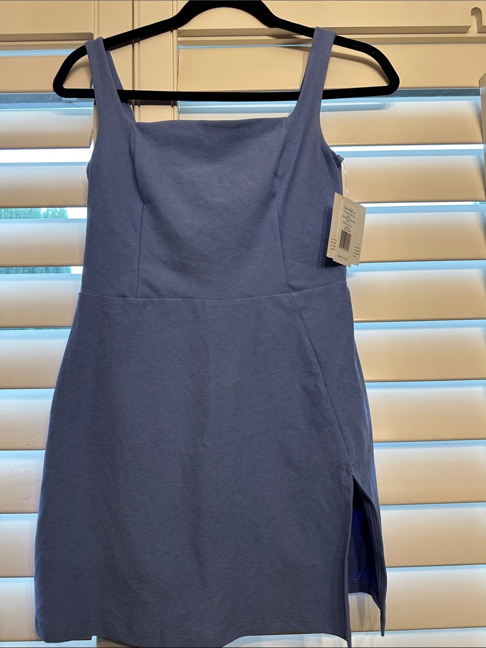 Classic Square-Neck Lavender Blue Women's Dress
